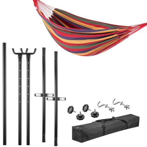 Hamac de jardin brésilien support acier extérieur charge 200kg peu encombrant - 5