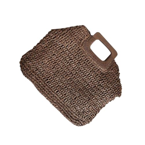 Sac d'été en paille au tressage artisanal et finitions soignées couleur beige
