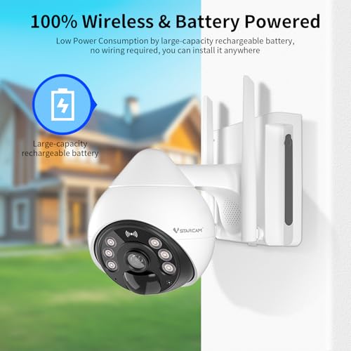 Image of VSTARCAM 4G Cellular Security Cameras Wireless Outdoor, 3MP Battery Powered Cameras for Home Surveillance, Motion Detection, Color Night Vision, Pan /Tilt, 2-Way Talk, Cloud &SD Storage