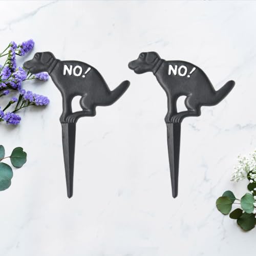 Panneau décoratif jardin fer noir forme chien lot de 2 CRAFTHROU - 5