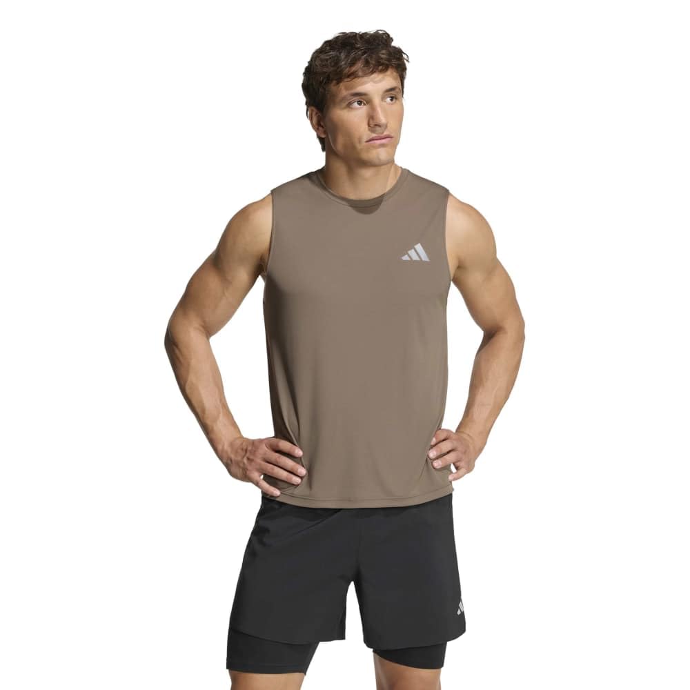 adidas Men's Adi365 Running Essentials Tank Shirt, Khaki Six, L