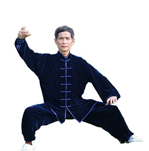 Ropa De Taijiquan Práctica Tai Chi Uniform Plus Velvet Keep Warm Ropa De Qi Gong Ropa De Artes Marciales Ropa De Rendimiento Grupal Otoño Invierno Estilo,Black4-XXL