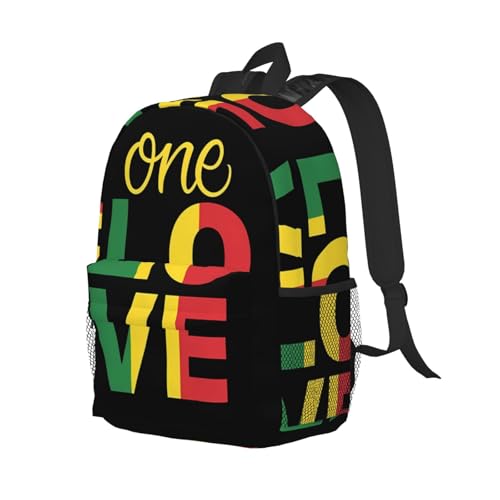 One Loves Jamaican Rasta Reggae Backpack 15 Inch Laptop Backpacks Casual Daypack Travel Rucksack Sport Backpack Adjustable Straps Work Bags for Gym Camping Hiking2