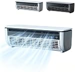 Small Mini Split Air-Conditioner, Ductless AC Unit Wall Mounted No Window, Ductless Portable Air Conditioners with Remote Control, 3-Speed Compact Cooling System for Kitchen Bedroom Use (White)