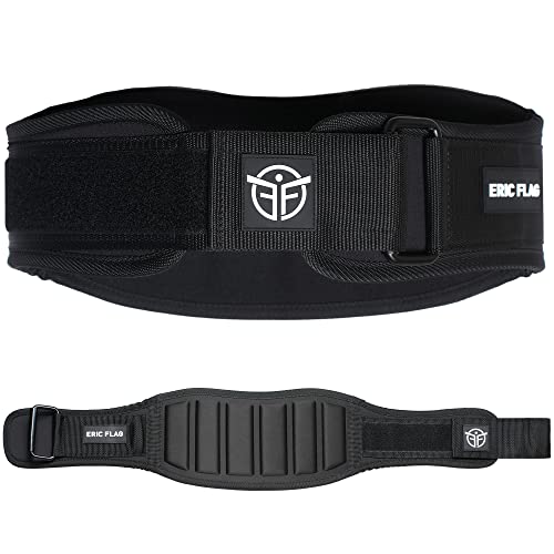 Eric Flag - Ceinture Musculation, Haltérophilie, Powerlifting - Ceinture Lombaire en Nylon Haute Qualité - Ceinture Abdominale pour Entraînement Force Hommes et Femmes, Squat & Soulevé de Terre