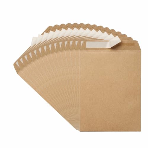 C4 Manila Envelopes 12 Pack Brown A4 Self Seal 80 GSM Peel and Seal Large Letter Envelopes for Documents Photos Office and Home Mailing