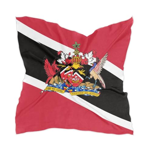 MUCEXQ Trinidad and Tobago Flag Satin Square Head Scarves Silk Neck Scarf Hair Sleeping Wraps for Women
