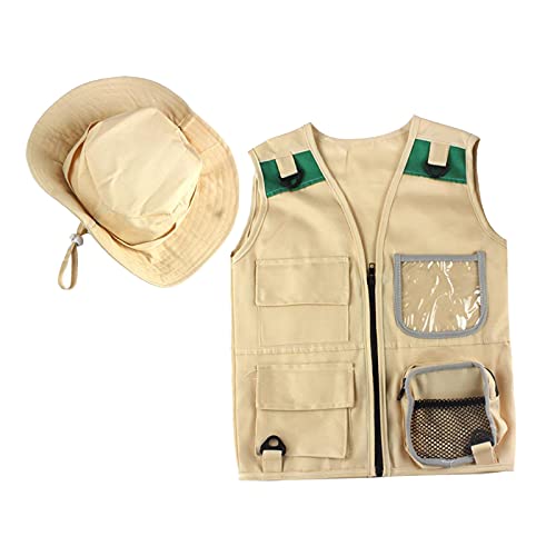 Conjunto de Explorador Al, Chaleco Y Sombrero de Carga para Niños, Ropa de para