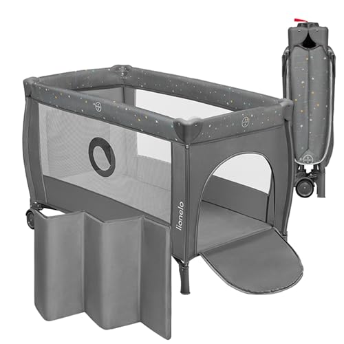 Lionelo Stefi Plus Reisebett bis 15 kg Babybett Kinderreisebett mit Matratze Seitlicher Eingang mit Reißverschluss Hochwertige Schaumstoffmatratze Lionelo Stefi Plus Reisebett bis 15 kg Babybett Kinderreisebett mit Matratze Seitlicher Eingang mit Reißverschluss Hochwertige Schaumstoffmatratze
