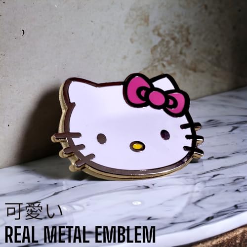 Image of Anime Car Pink Cat Cute Metal Sticker Emblem for Car & Laptop (KIT)