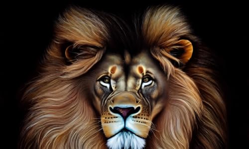 Affiche sur toile lion doré SERENDIPITP grand format 58x90