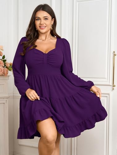 Image of SCOMCHIC Women's Plus Size Cocktail Mini Short Dress