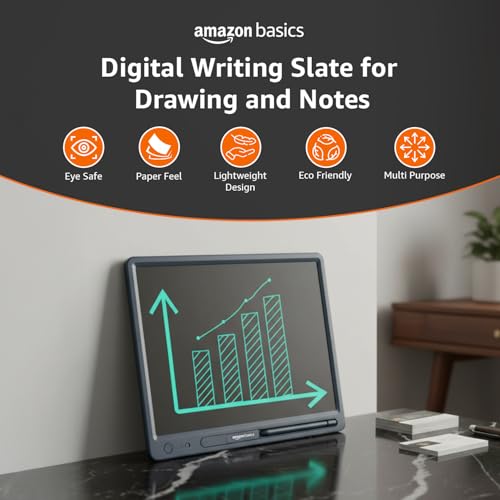 Image of amazon basics Magic Wireless Slate 15-inch LCD Writing Tablet with Stylus Pen, for Drawing, Playing, Noting by Kids & Adults, Black