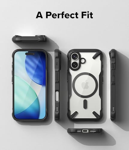 Image of Ringke Fusion-X Magnetic Compatible with iPhone 17 Case Back Cover [Strong Magnet] Military Protection Transparent Hard Back Advanced Protection TPU Bumper - Magnetic Black