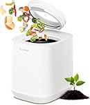 Ouaken 4L Electric Composter for Kitchen, Smart Countertop Compost Bin, Odorless | Low-Noise | Auto-Cleaning | Turn Food Waste into Fertilizer, Indoor Food Waste Compost Machine, White