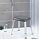 Verstellbarer Duschhocker - Sicherheitshocker für Badewanne, belastbar bis 130 kg, aus Polypropylen, 50,5 x 42-52 x 39,5 cm, Grau