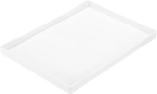 uxcell Serving Tray Small White Mini Tray 6" x 9" Plastic Rectangular Wooden Serving Trays Decorative Ottoman Platter for Breakfast Kitchen Bathroom