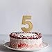 LUTER 3.94 Inches Oversized Birthday Candles Gold Glitter Birthday Cake Candles Number Candles Cake Topper Decoration for Wedding Party Kids Adults, Number 5