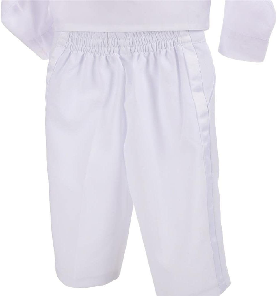 Dressy Daisy Baby Boy Tuxedo 5 Pieces Set Formal Dress Suit Gentleman Tux Wedding Outfit Black White Ivory - Image 6