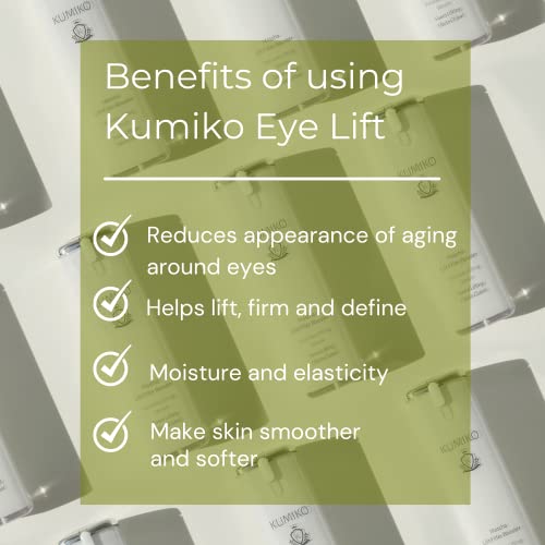 Kumiko Matcha Sculpting Eye Lift - Anti Aging Eye Cream For Dark Circles And Puffiness - Vitamin C, Caffeine & Shea Butter – Under Eye Brightener – Reduces Swelling, Puffy Eyes, Wrinkles - Cruelty Free & Vegan - Clean Beauty - 5.04 Oz #TOP6