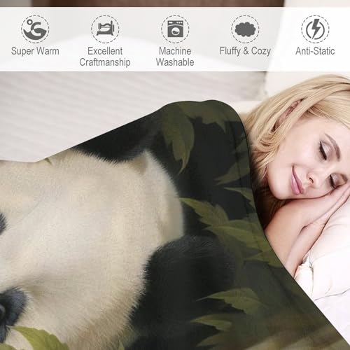 Manta de forro polar mullida con estampado Panda de alta suavidad 6
