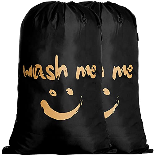 IHOMAGIC Laundry Bag 2 Pack Extra Large 100L, Foldable Storage Bag with Drawstring Cord Lock Closure