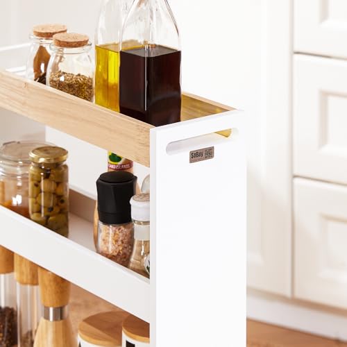 Optimiser les petits espaces : desserte cuisine 15 cm SoBuy blanche - 8