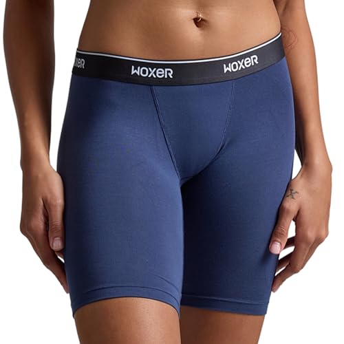 Image of Woxer Womens Boxers - Biker 9 inch Boy Shorts Underwear for Women, Modal Boxer Briefs, Chafe Free, Womens Underwear