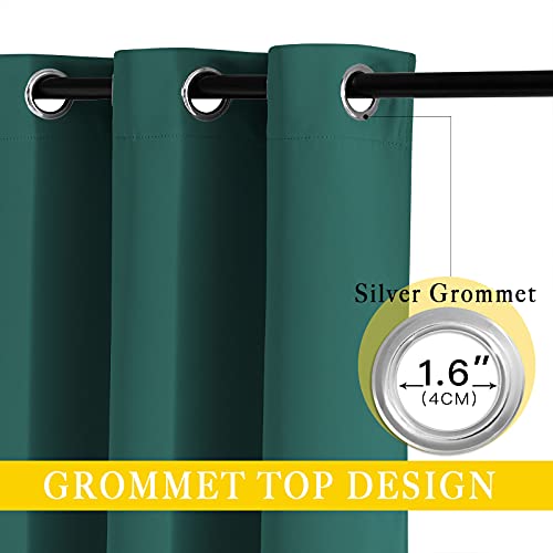NICETOWN Bedroom Window Blackout Curtain Panel - Home Decoration Thermal Insulated Blackout Drape/Drapery for Loft, Guestroom (Hunter Green, 1 Panel, 80 x 84 inch)