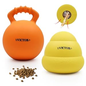 Dog Puzzle Toys, Rubber Dog Chew Toy Interactive Dog Toys for Aggressive Chewers Durable Dog Treat Toy Fun Treat Dispensing Toys, Perfect for M/L Breeds, 2 Pack