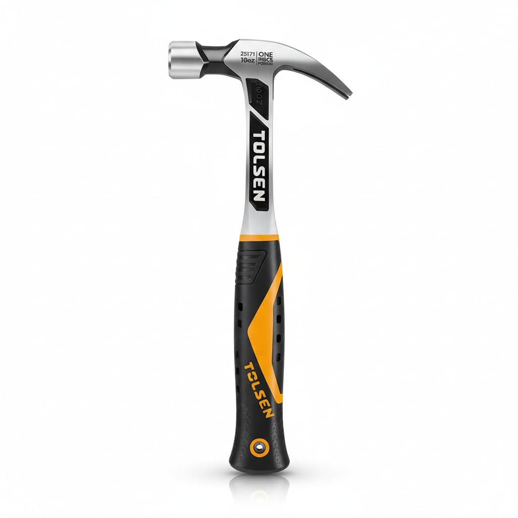 Tolsen Una pieza forjado martillo de garra patentado agarre reducción de vibración 16 oz/450 g