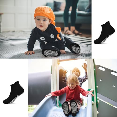 ELUTONG Toddler Non Slip Ankle Socks 12 Pairs with Non Skid Grip Socks for 1-7T Baby Boys Girls Kids2
