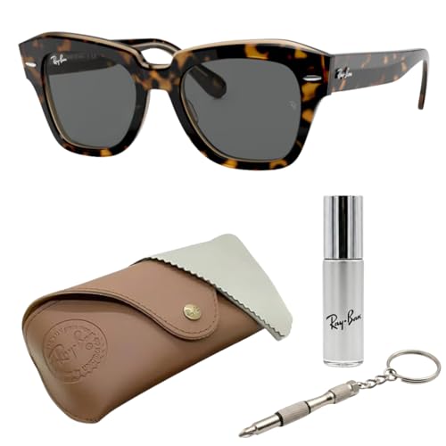 Image of Ray-Ban RB2186 STATE STREET Square Shaped Sunglasses for Women with Official RAYBAN Eyewear Kit