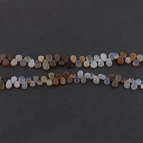Opale d'Éthiopie naturelle en perles poires lisses pour un bijou chargé d'émotion