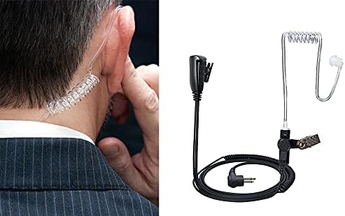 UAYESOK Covert Security Earpiece Walkie Talkie Headset for Motorola 2 Pin XT420 XT460 CP040 GP300 DP1400 CLS1110 CLS1410 Hytera Radio with Air Covert Acoustic Tube PTT Mic Microphone
