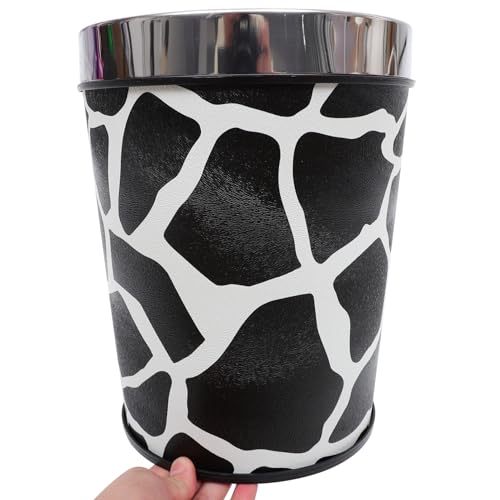 Image of Luxshiny Retro Uncovered Trash can 10.03 in Wastebasket with Large Opening Compact Kitchen Garbage can for Bedroom Office Bathroom Living Room Under Sink Storage