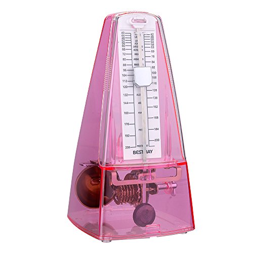 Métronome mécanique de haute précision rose transparent au mouvement fluide - 3