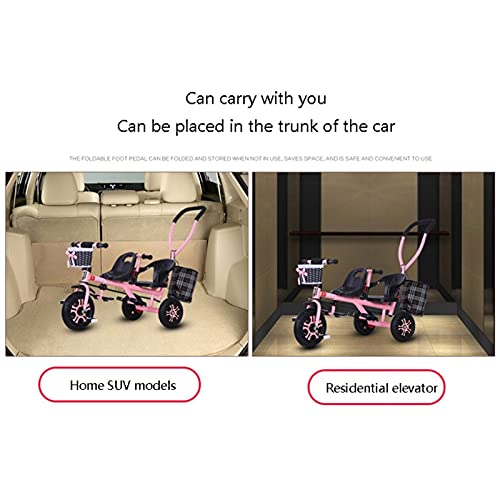 chuanghaoshop Kinderen Kinderen Trike Kind 3 Wiel Driewieler Bike Tandem Twin Dubbele Wandelwagen Lichtgewicht Voor- en… - Image 3