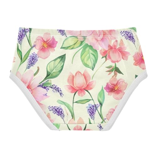 Cartoon Toddler Underwear Floral 2t Cotton Panties Little Girl Pink Purple Flowers Green Leaves Briefs Kids Undies2