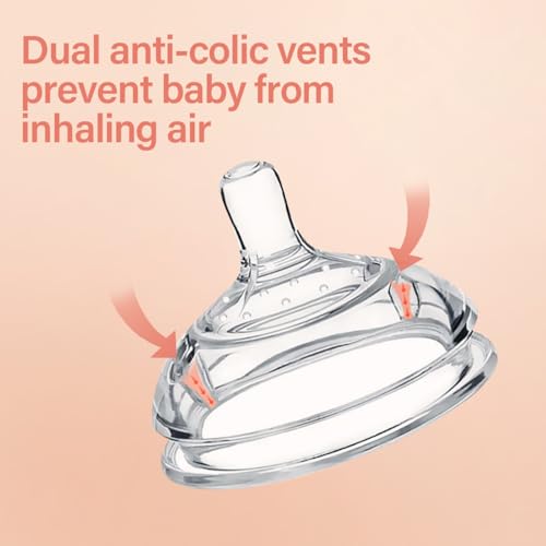 Image of Haakaa Gen.3 Silicone Anti-Colic Baby Bottle Nipples - 100% Silicone Teat for Baby Bottles, Varible Flow, 6m+, 2pcs