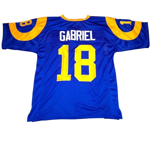 Generic Roman Gabriel Blue Jersey Stitched Custom Football New No Brand/Logos (US, Alpha, X-Large, Regular, Regular, Blue)
