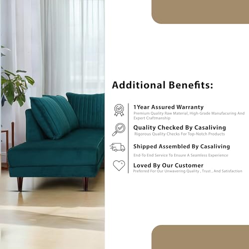Image of Gratly LHS 4 Seater L Shape Sofa Set for Living Room (Pine Colour) Premium Fabric Sofa