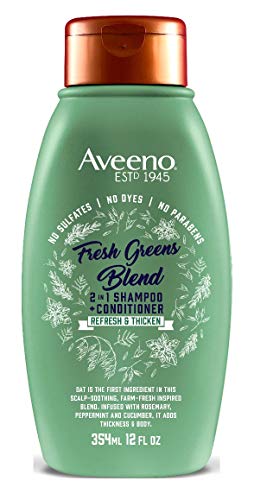 Aveeno Shampoo + Conditioner Fresh Greens Blend 2-In-1 12 Ounce (354ml) (2 Pack)