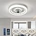 Ventilatore da Soffitto con Lampada, Silenzioso Ventilatore da Soffitto con Luce e Telecomando, Dimmerabile LED Plafoniera Ventilatore, Ventola da Soffitto per Soggiorno/Camera da Letto/Cucina