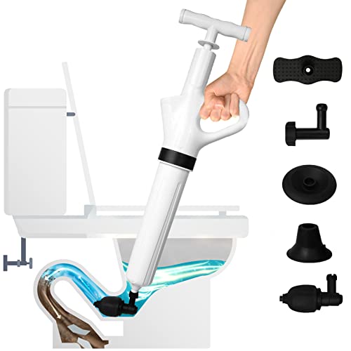 Sleek Home - Desatascador de drenaje de aire de alta presión para inodoro y desatascador de drenaje, limpiador de drenaje y removedor de obstrucciones de cabello (ABS)