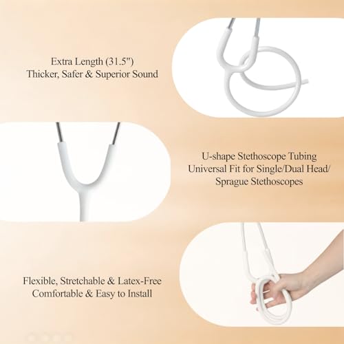 Image of Stethoscope Replacement Tube White Tubing fits for Littmann III