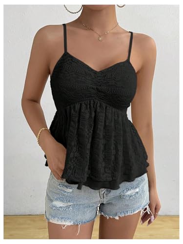 SOLY HUX Womens Babydoll Tops Y2K Summer Cute Flowy Sleeveless Camisole Tops Vintage Shirt4