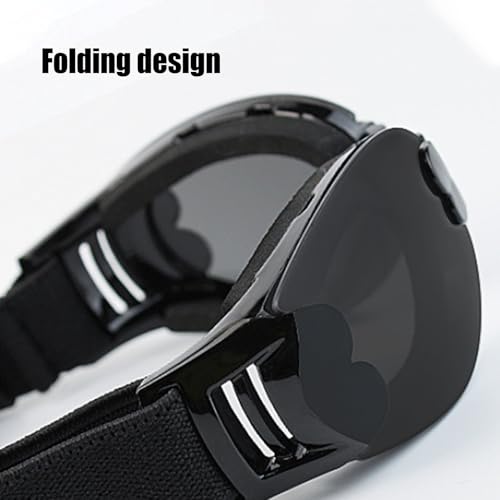 Schwimmbrille für Hunde, Größe M, faltbar, blendfrei, mit verstellbarem Riemen, zum Skifahren, Bergsteigen, Plateau, Radfahren