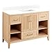 Signature Hardware 475197 Burfield 49" Free Standing Single Vanity Set with Bamboo Cabinet, Vanity Top, and Rectangular Undermount Vitreous China Sink - Single Faucet Hole