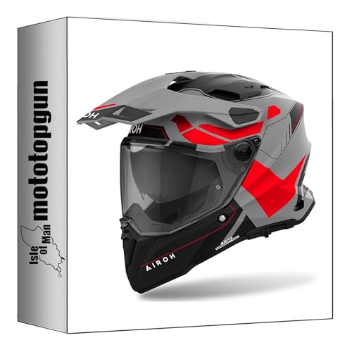 Casque Airoh Commander 2 Reveal Rouge Fluo Mat pour Randonnées Trail et Voyages Moto